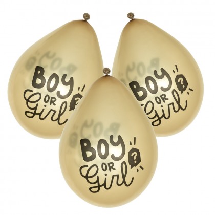 Set 6 latex ballonnen 'Boy or girl?' (Ø 25 cm)