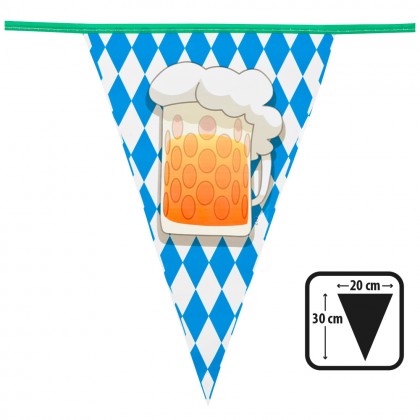 PE vlaggenlijn Beer party (30 x 20 cm, 6 m)