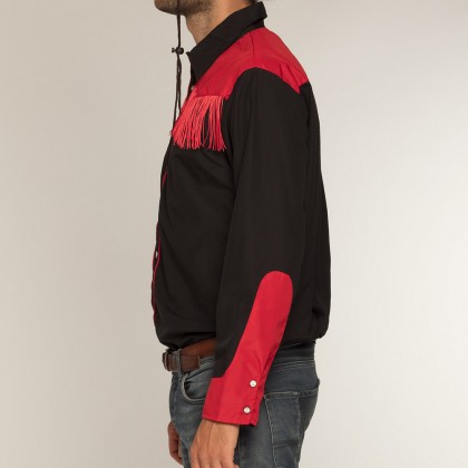 St. Shirt Western zwart/rood (L)