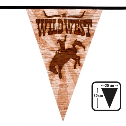 PE vlaggenlijn 'Wild West' (30 x 20 cm, 6 m)