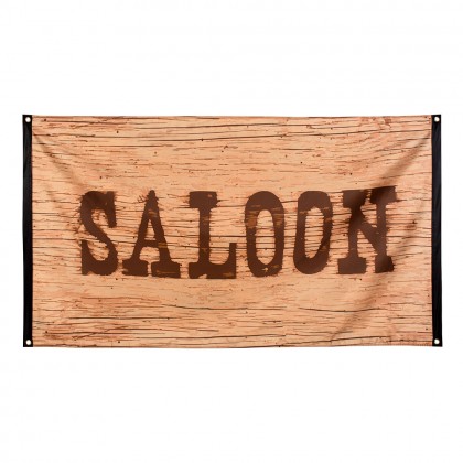 Polyester vlag Wild West 'Saloon' (90 x 150 cm)