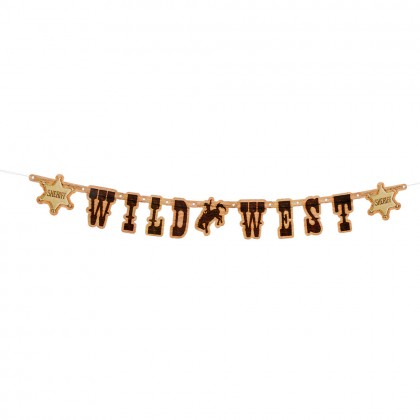 Kartonnen letterslinger 'Wild West' (1,1 m)