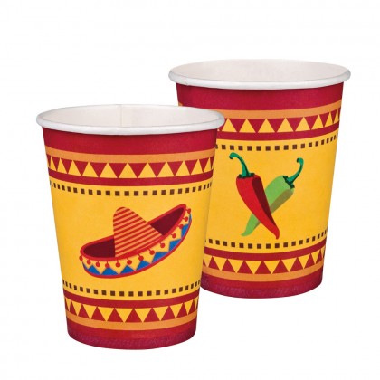 Set 10 papieren bekertjes Mexico (25 cl)