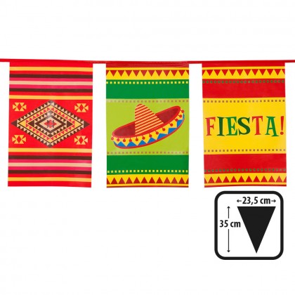 PE vlaggenlijn Fiesta (35 x 23,5 cm)(10 m)