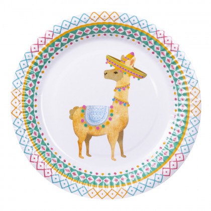 Set 6 bordjes Lama (23 cm)