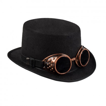 Hoed Steamgoggles met partybril