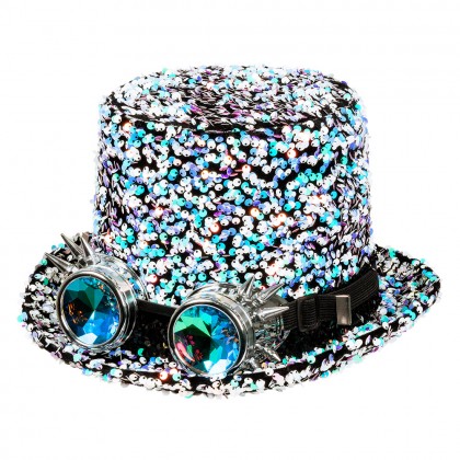 Hoed Desert dream zilver met partybril