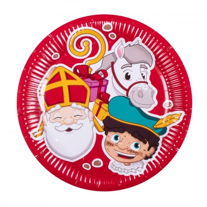Set 10 papieren bordjes Sinterklaas (23 cm)
