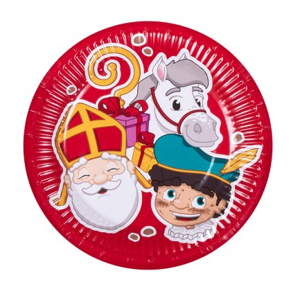 Set 10 papieren bordjes Sinterklaas (18 cm)