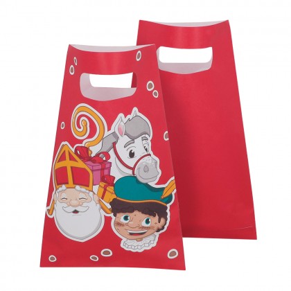 Set 10 papieren feestzakjes Sinterklaas (23 x 15 cm)