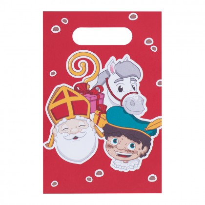 Set 10 papieren feestzakjes Sinterklaas (23 x 15 cm)