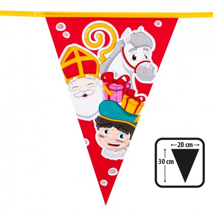 PE vlaggenlijn Sinterklaas (30 x 20 cm, 6 m)