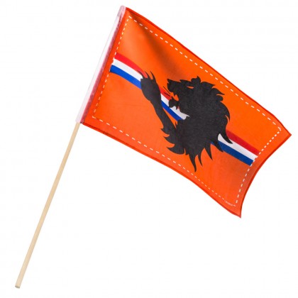 Polyester zwaaivlag Leeuw (30 x 45 cm / 76 cm stok)
