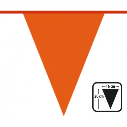 PE vlaggenlijn oranje (20 x 16 cm)(10 m)