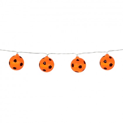 LED lichtsnoer Voetbal oranje (140 cm, Ø 5 cm)