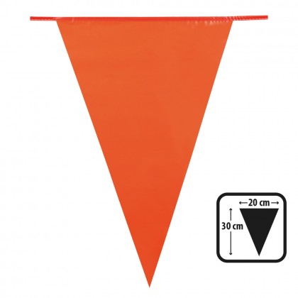 PE vlaggenlijn oranje (30 x 20 cm)(25 m)