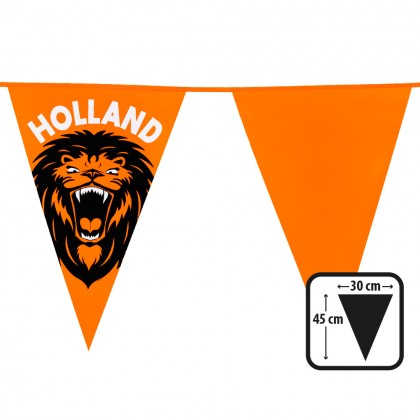 PE reuzenvlaggenlijn brullende leeuw 'Holland' (45 x 30 cm)(8 m)