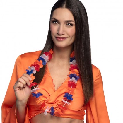 Hawaïkrans Holland oranje/rood/wit/blauw
