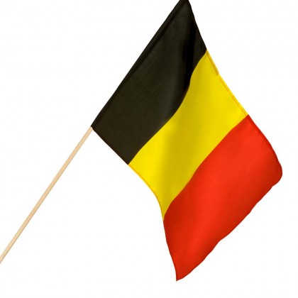Polyester zwaaivlag België (30 x 45 cm / 76 cm stok)