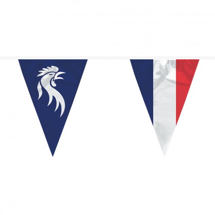 PE vlaggenlijn Allez les Bleus (30 x 20 cm, 6 m)