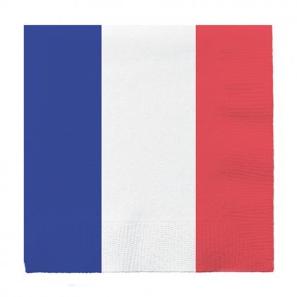 Set 20 papieren servetten France (33 x 33 cm)