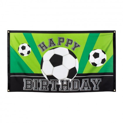 Polyester vlag Football 'Happy birthday' (90 x 150 cm)