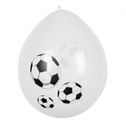 Set 6 latex ballonnen Voetbal dubbelzijdig (Ø 25 cm)