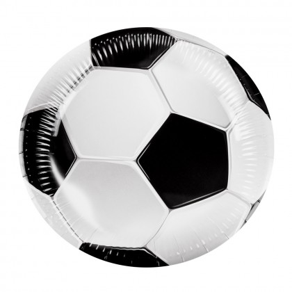 Set 10 papieren bordjes Football (Ø 23 cm)
