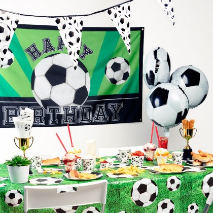 Set 10 papieren bordjes Football (Ø 23 cm)