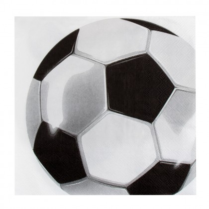 Set 20 papieren servetten Football (33 x 33 cm)