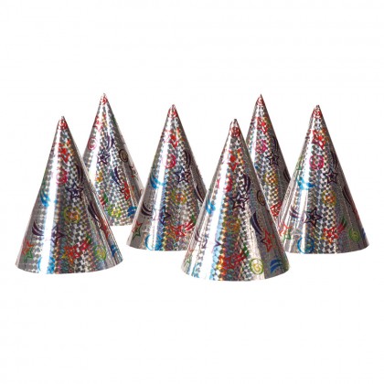 Set 6 holografische hoedjes