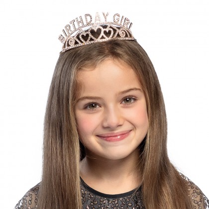 Metalen tiara 'Birthday girl'