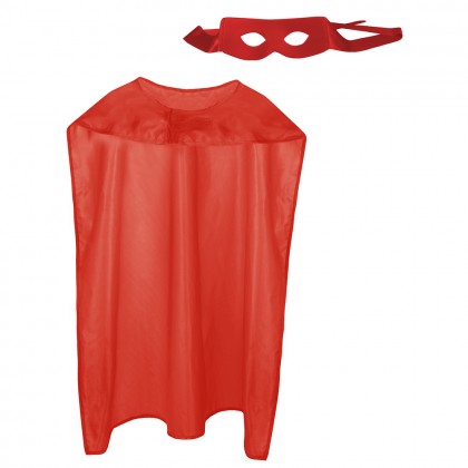 Set Hero rood (oogmasker en cape 90 cm)