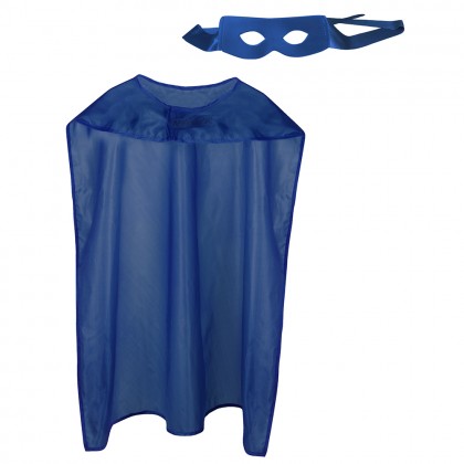 Set Hero blauw (oogmasker en cape 90 cm)
