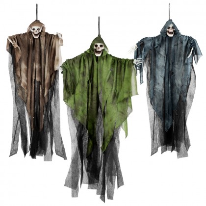 Hangdecoratie Schedelspook 3 kleuren ass. (65 cm)
