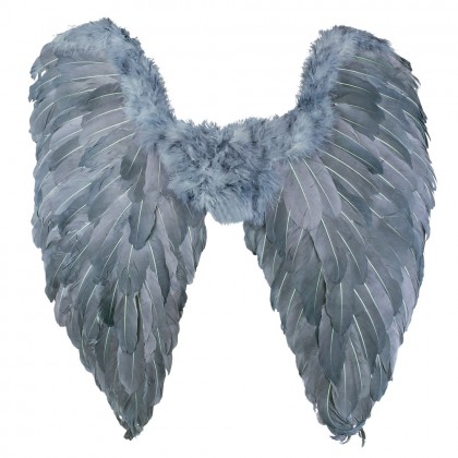 Engelenvleugels Fallen grijs gevouwen (65 x 65 cm)