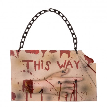 Horror wegwijzer 'This way' (19 x 31 cm)