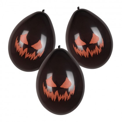 Set 6 latex ballonnen Creepy Pumpkin dubbelzijdig (Ø 25 cm)