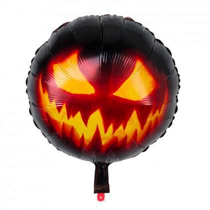Folieballon Creepy pumpkin dubbelzijdig (Ø 45 cm)