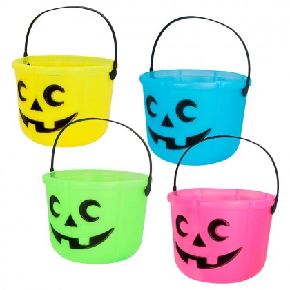 Pompoen emmer neon 4 kleuren ass. (14 x 18 cm)