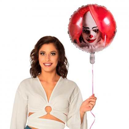 St. Folieballon Horror clown dubbelzijdig (45 cm)
