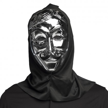 Gezichtsmasker Onbekend met kap zilver