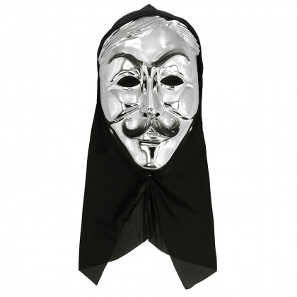Gezichtsmasker Onbekend met kap zilver