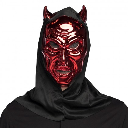 Gezichtsmasker Verblindende duivel met kap rood