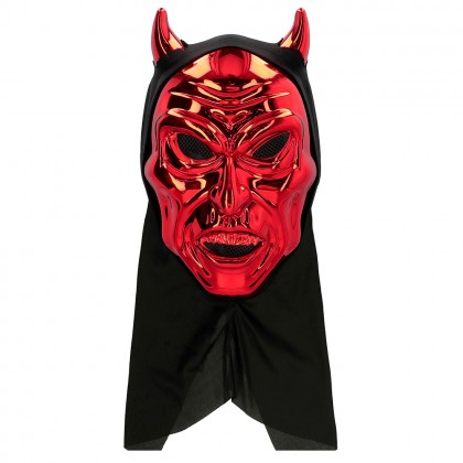 Gezichtsmasker Verblindende duivel met kap rood