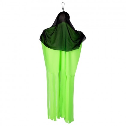 St. Hangdecoratie Schedelspook neongroen (90 cm)