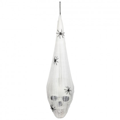 LED spinnenweb met schedel (20 x 15 cm)