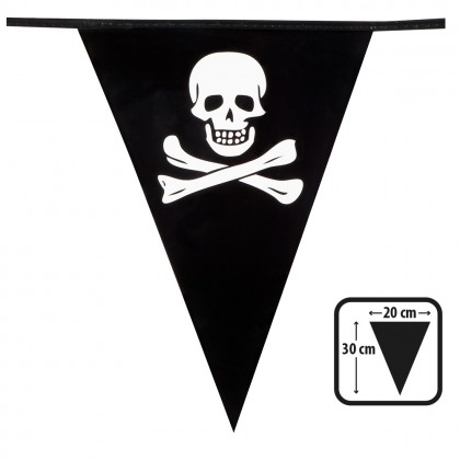 PE vlaggenlijn Piraten Classic (30 x 20 cm, 6 m)