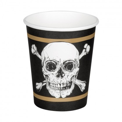 Set 10 papieren bekertjes Piraten (25 cl)