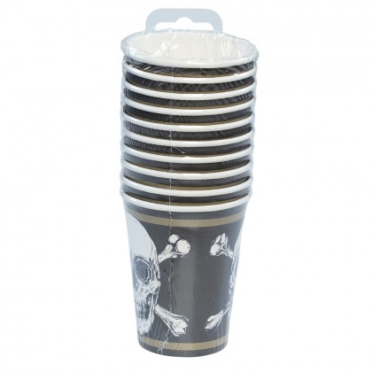 Set 10 papieren bekertjes Piraten (25 cl)
